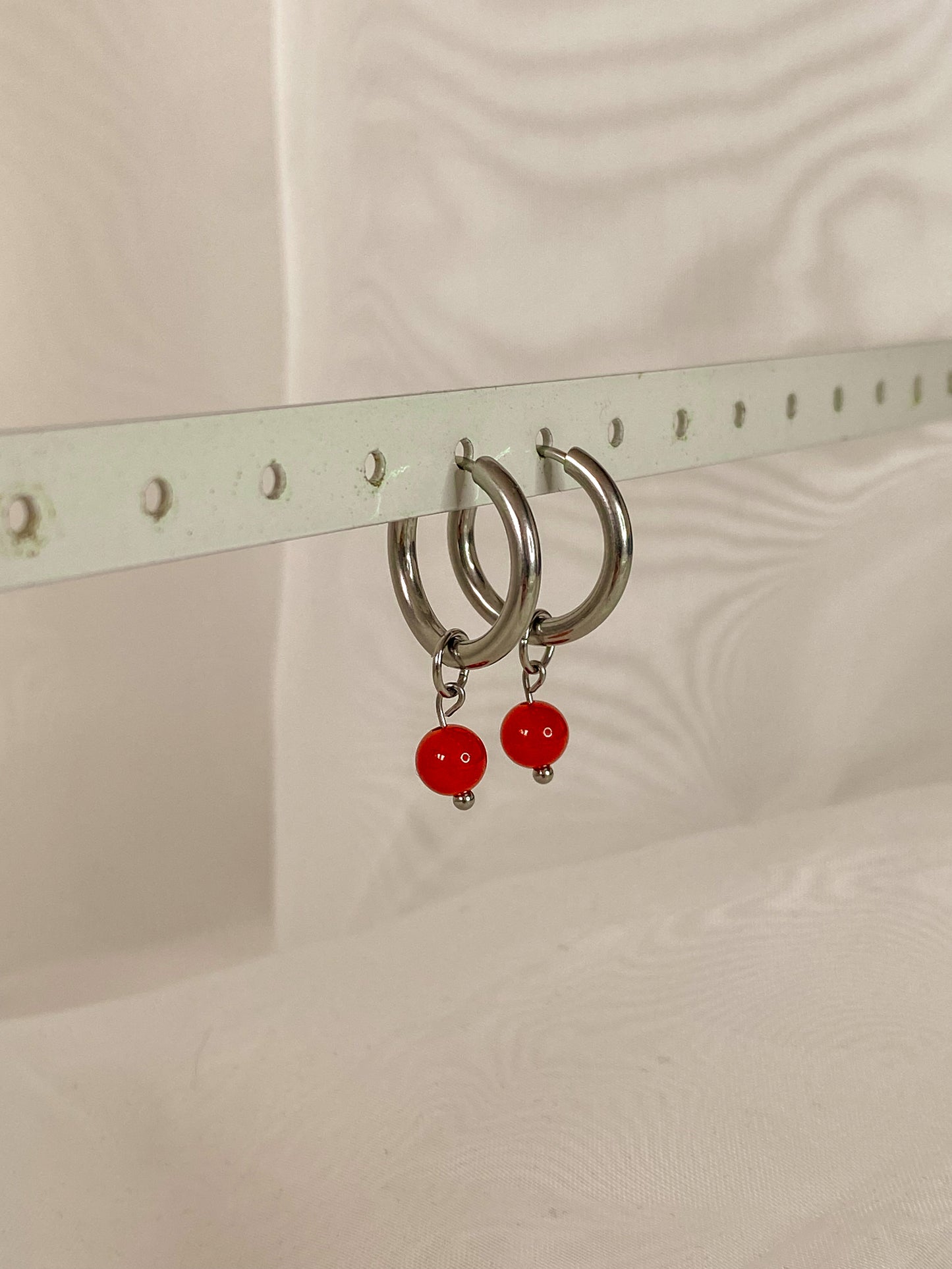 Acier inoxydable,Argenté,Bijoux,Boucles d’oreilles,Cornaline,Interchangeable,Pendants,Personnalisable,Rouge