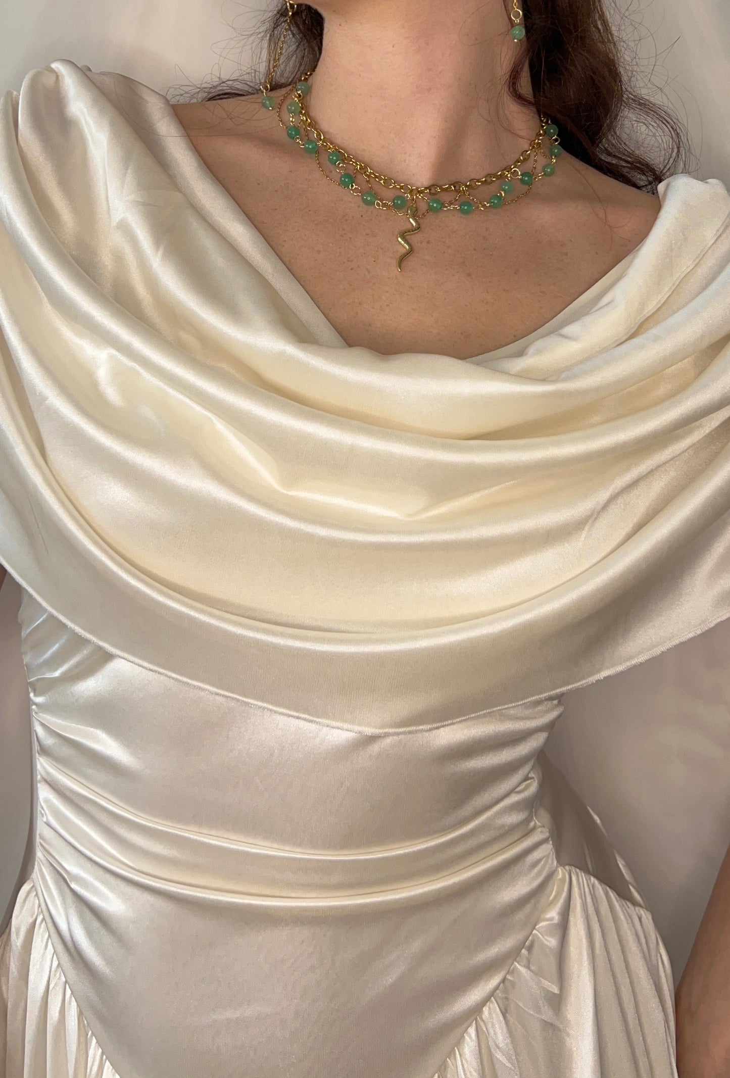 Acier inoxydable,Aventurine,Bijoux,Collier,Doré,Fantasy,Serpent,Vert