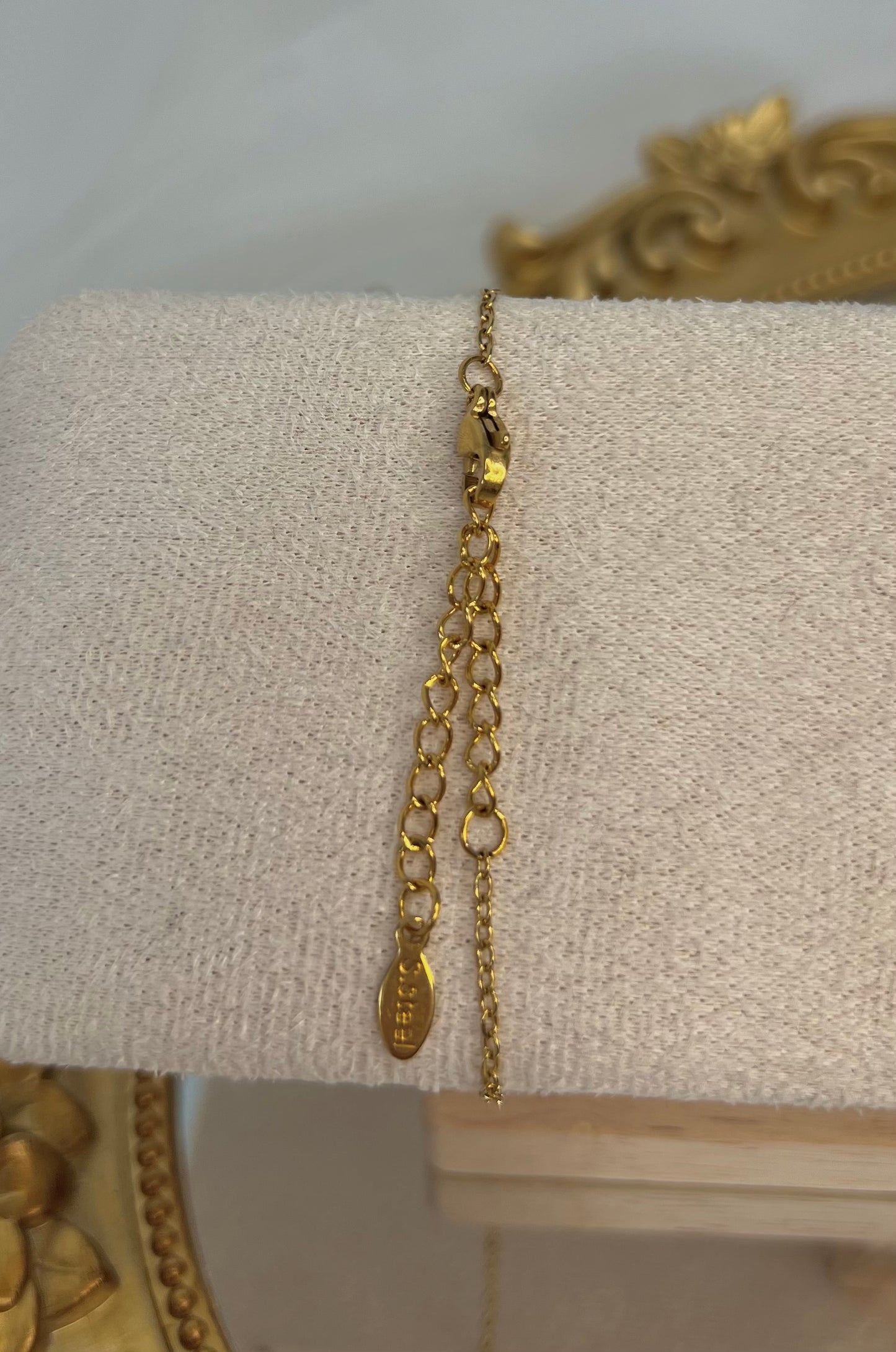 Acier inoxydable,Bijoux,Bracelet,Chaine fine,Doré,Perle,Quartz rose,Réglable