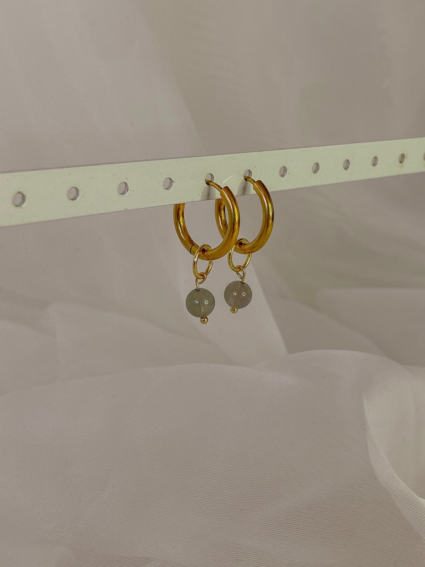 Acier inoxydable,Bijoux,Boucles d’oreilles,Doré,Interchangeable,Labradorite,Pendants,Personnalisable