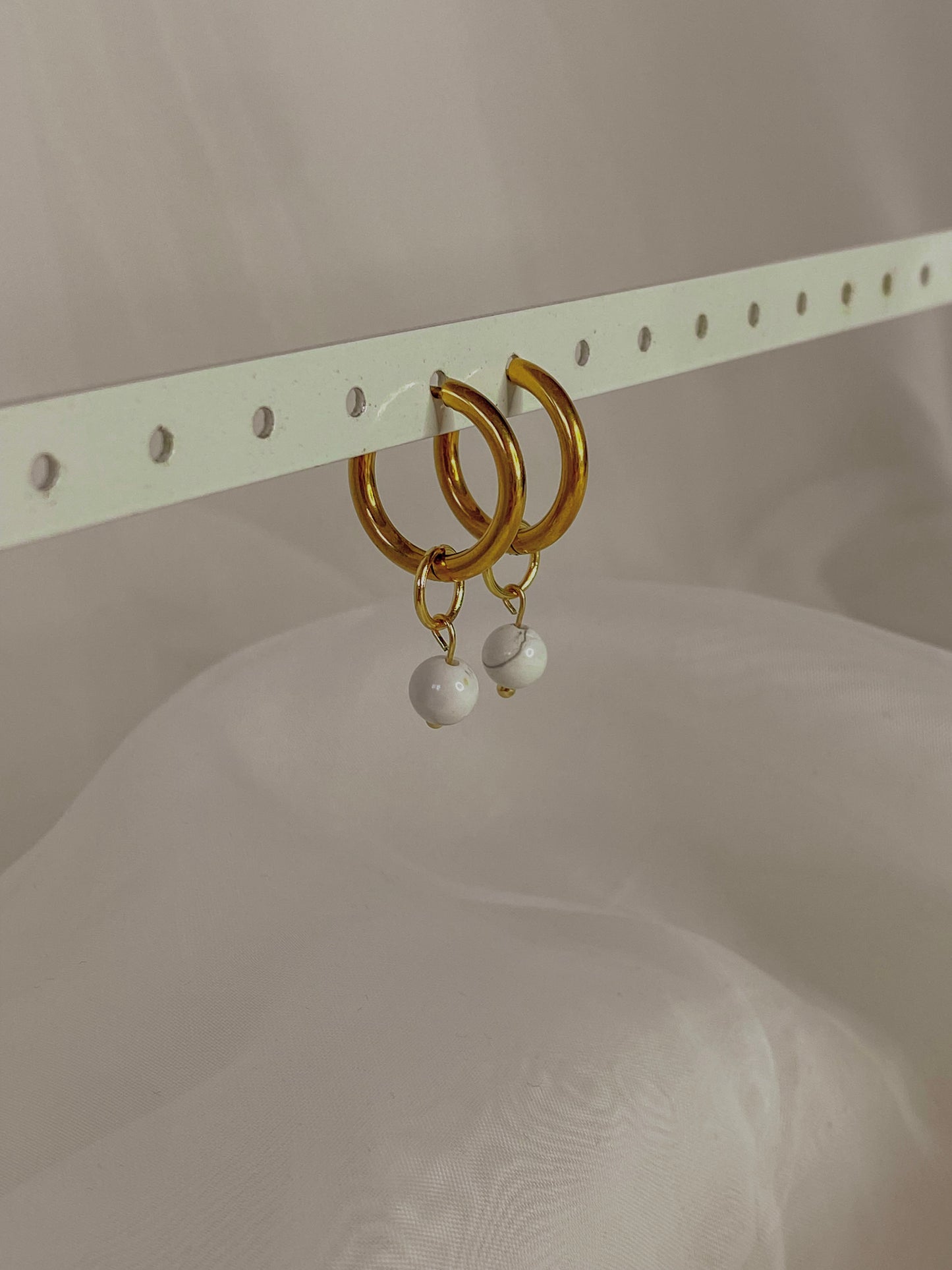 Acier inoxydable,Bijoux,Boucles d’oreilles,Doré,Howlite,Interchangeable,Pendants,Personnalisable