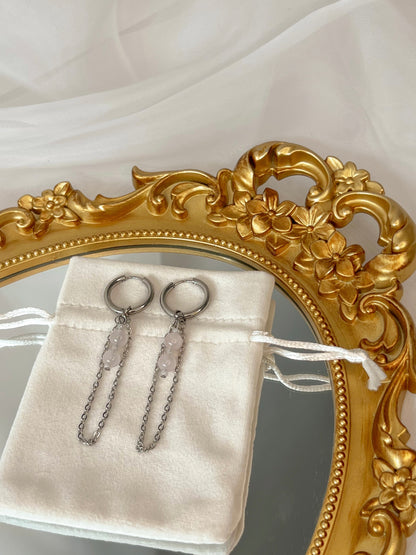 Boucles d’oreilles Syloria - Quartz rose