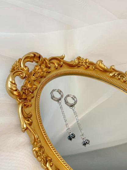 Boucles d’oreilles Avalone - Obsidienne neige