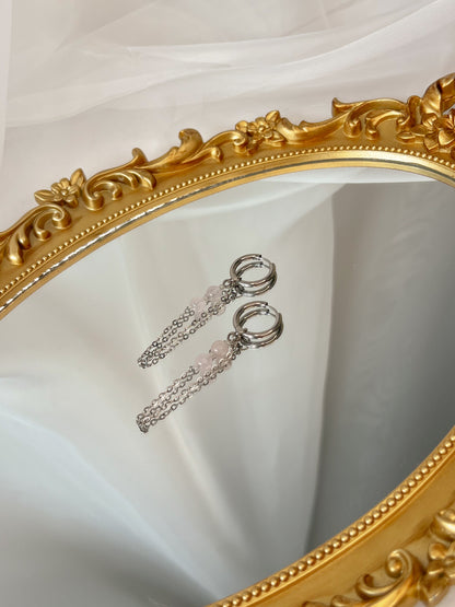 Boucles d’oreilles Syloria - Quartz rose