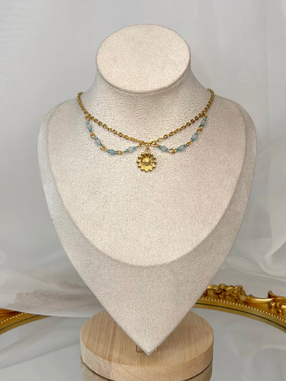 Collier Déméter - Aigue marine