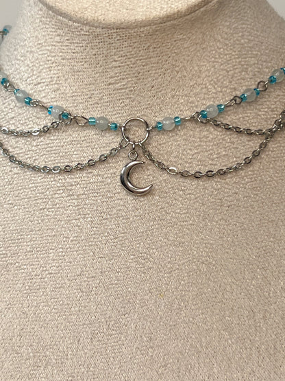 Collier Lunara - Aigue marine