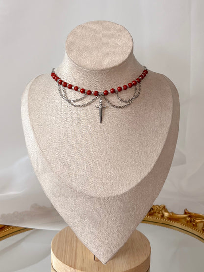 Collier Penellaphe - Jaspe rouge