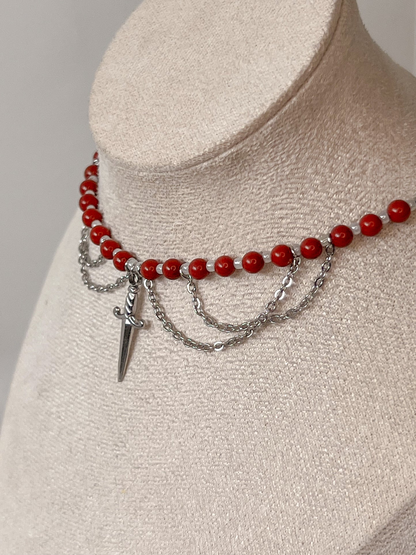 Collier Penellaphe - Jaspe rouge