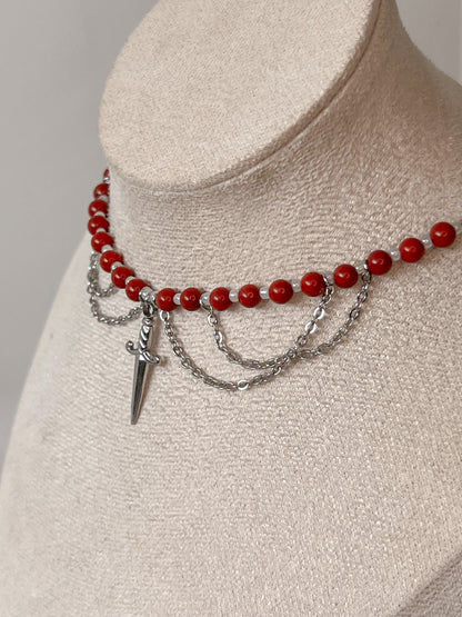 Collier Penellaphe - Jaspe rouge