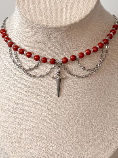 Collier Penellaphe - Jaspe rouge