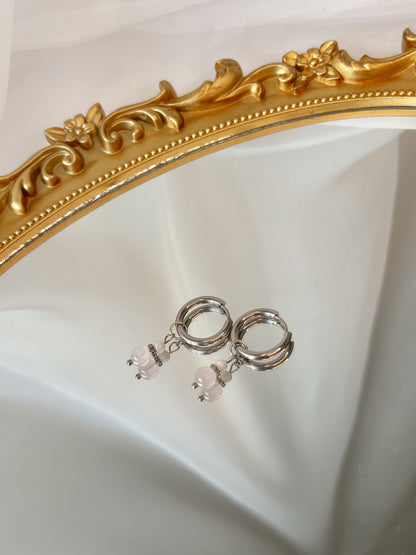 Boucles d’oreilles Selia - Quartz rose