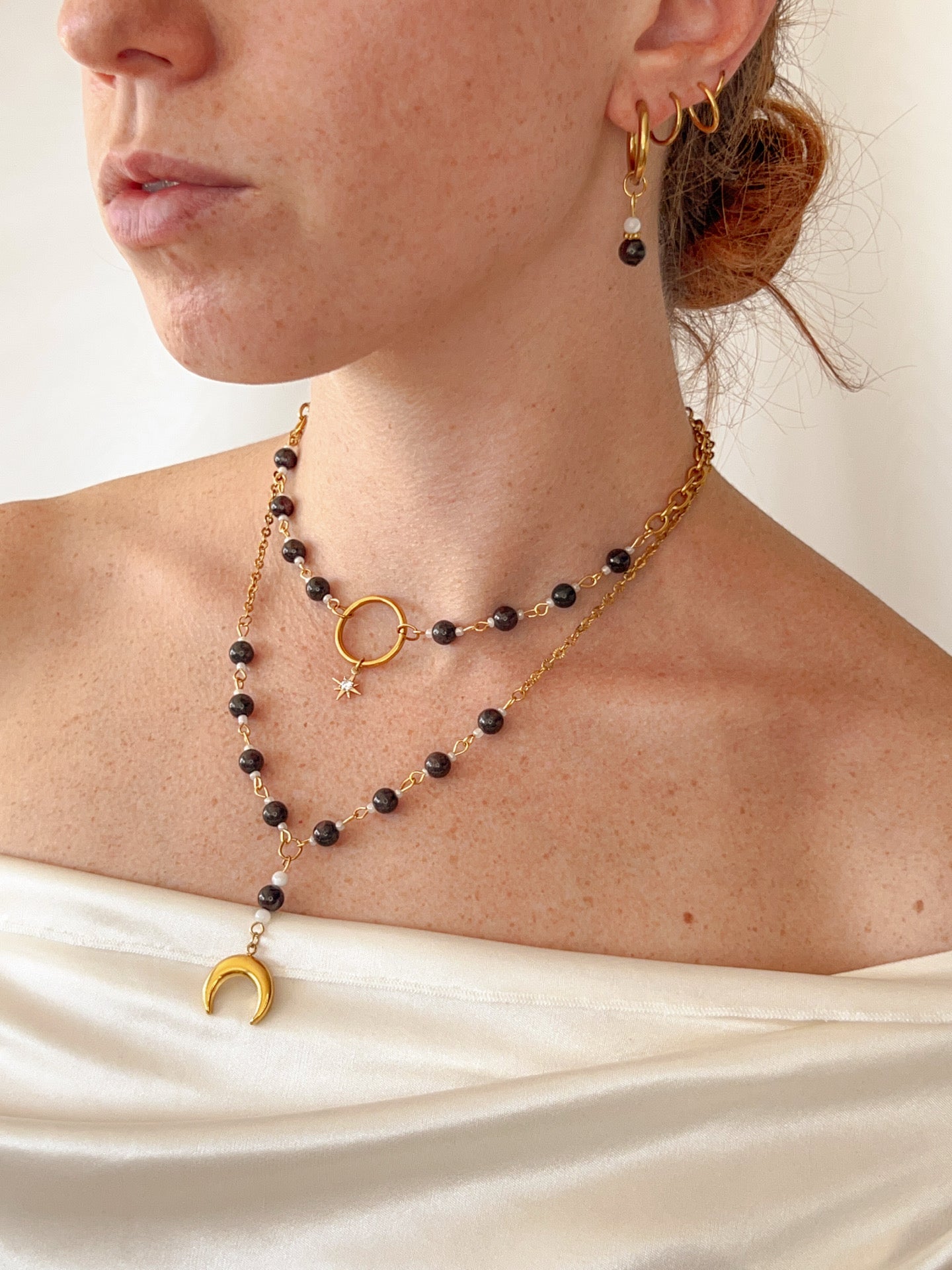 Boucles d’oreilles Selia - Grenat almandin