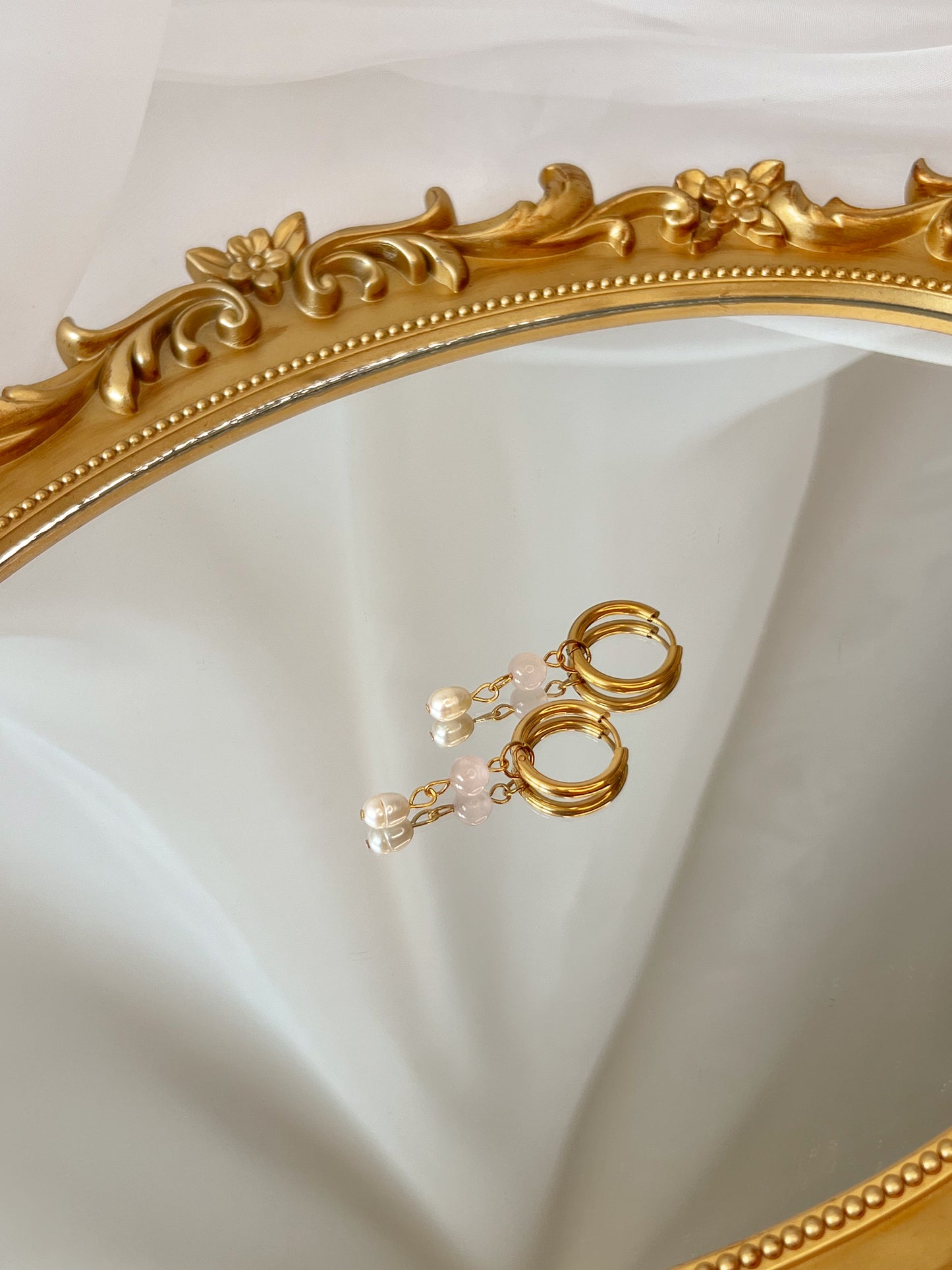 Boucles d’oreilles Aurora - Quartz rose