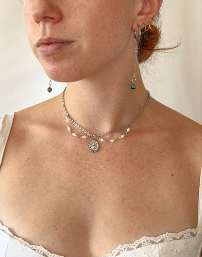 Boucles d’oreilles Avalone - Obsidienne neige