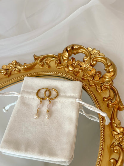 Boucles d’oreilles Aurora - Quartz rose