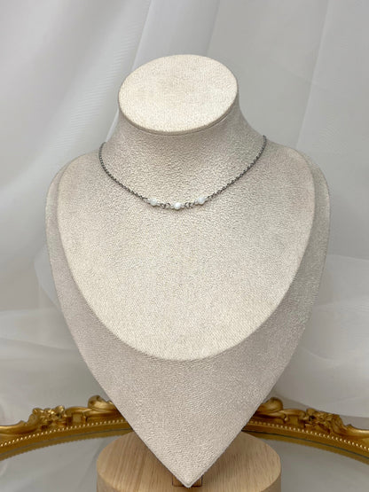 Collier Lya - Nacre argenté