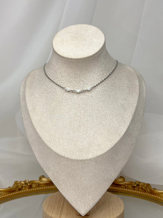 Collier Lya - Nacre argenté