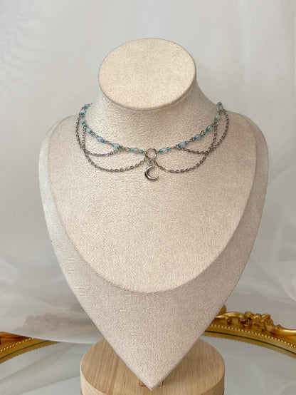 Collier Lunara - Aigue marine