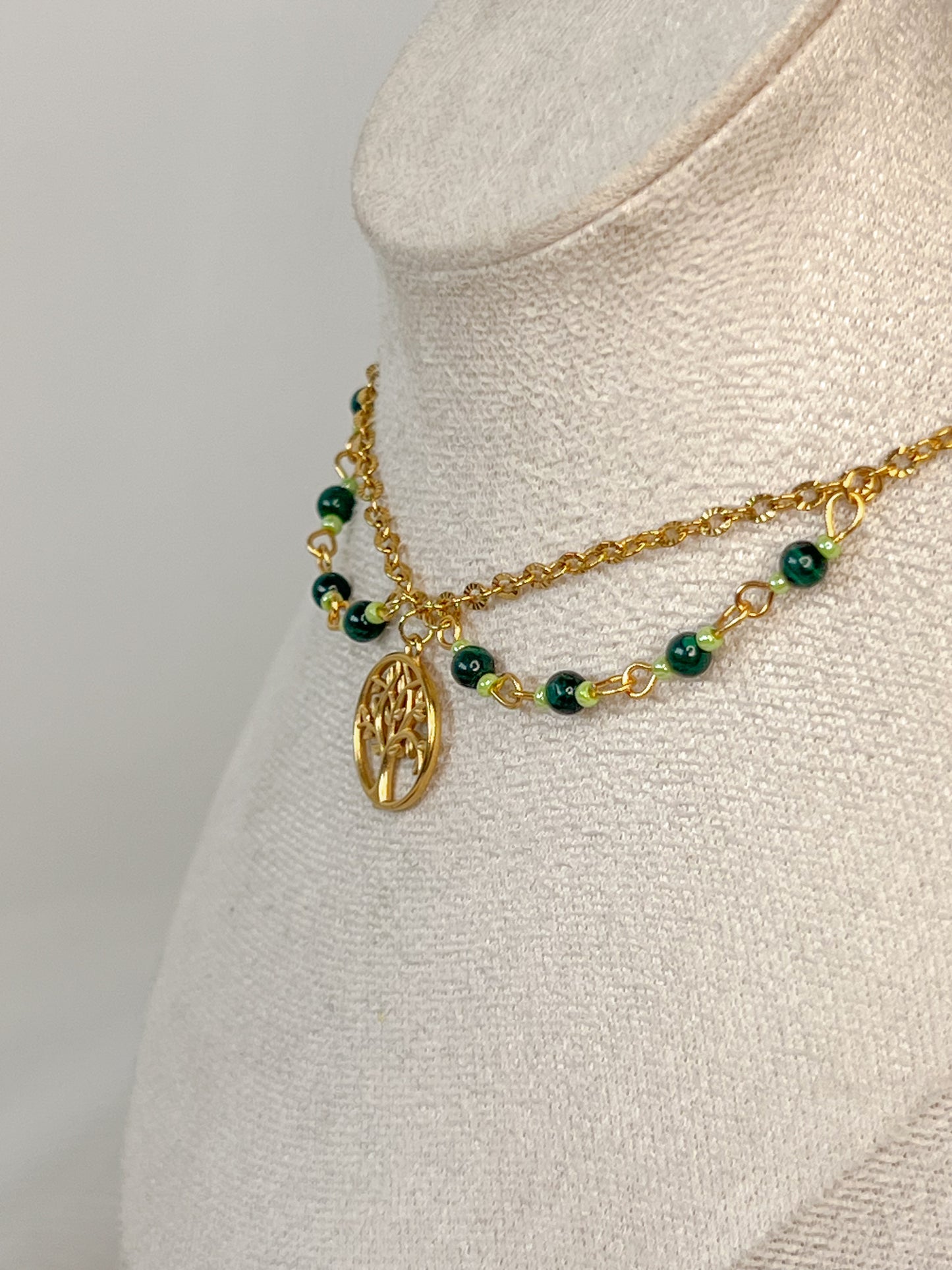 Collier Déméter - Malachite