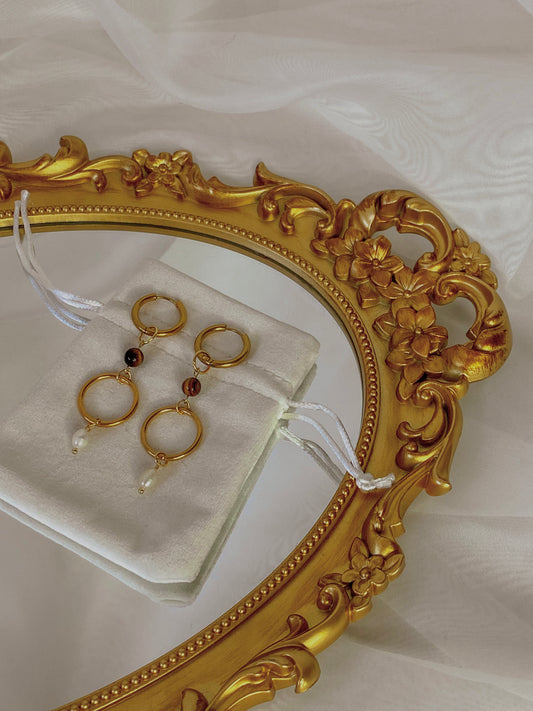 Acier inoxydable,Bijoux,Boucles d’oreilles,Doré,Interchangeable,Oeil de tigre,Pendants,Personnalisable