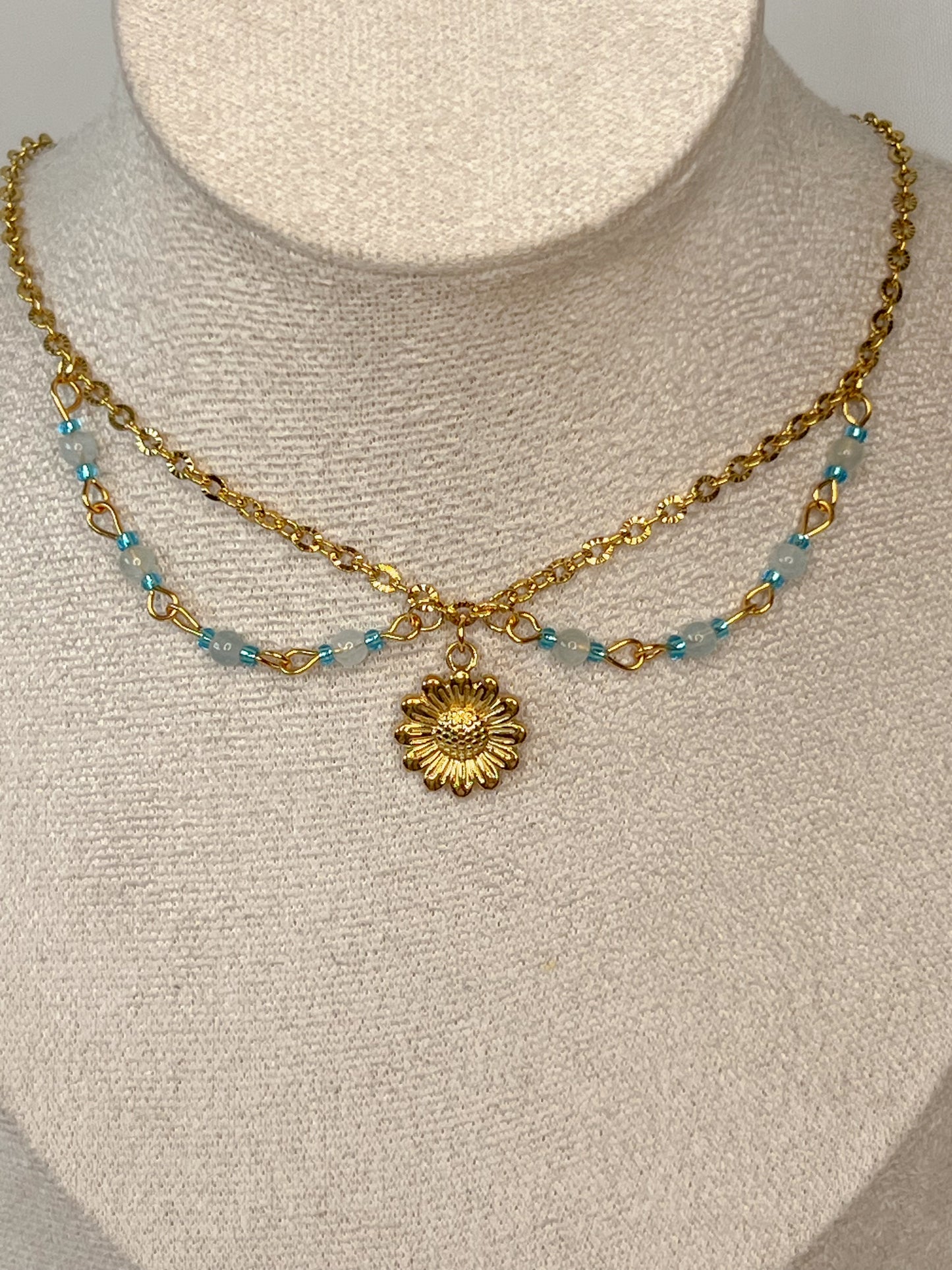 Collier Déméter - Aigue marine