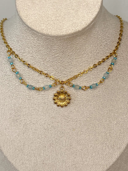 Collier Déméter - Aigue marine