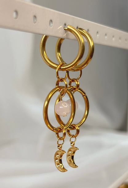 Boucles d’oreilles Astra - Quartz rose