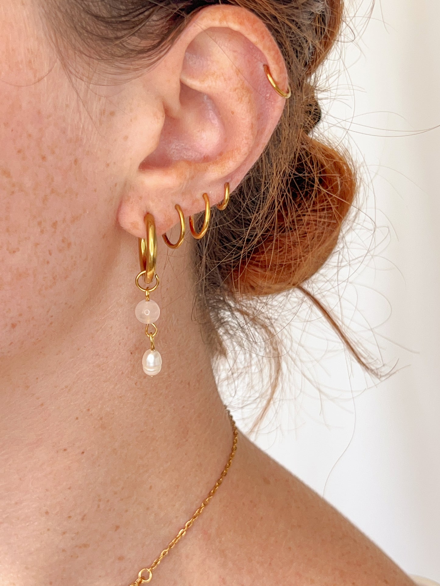 Boucles d’oreilles Aurora - Quartz rose