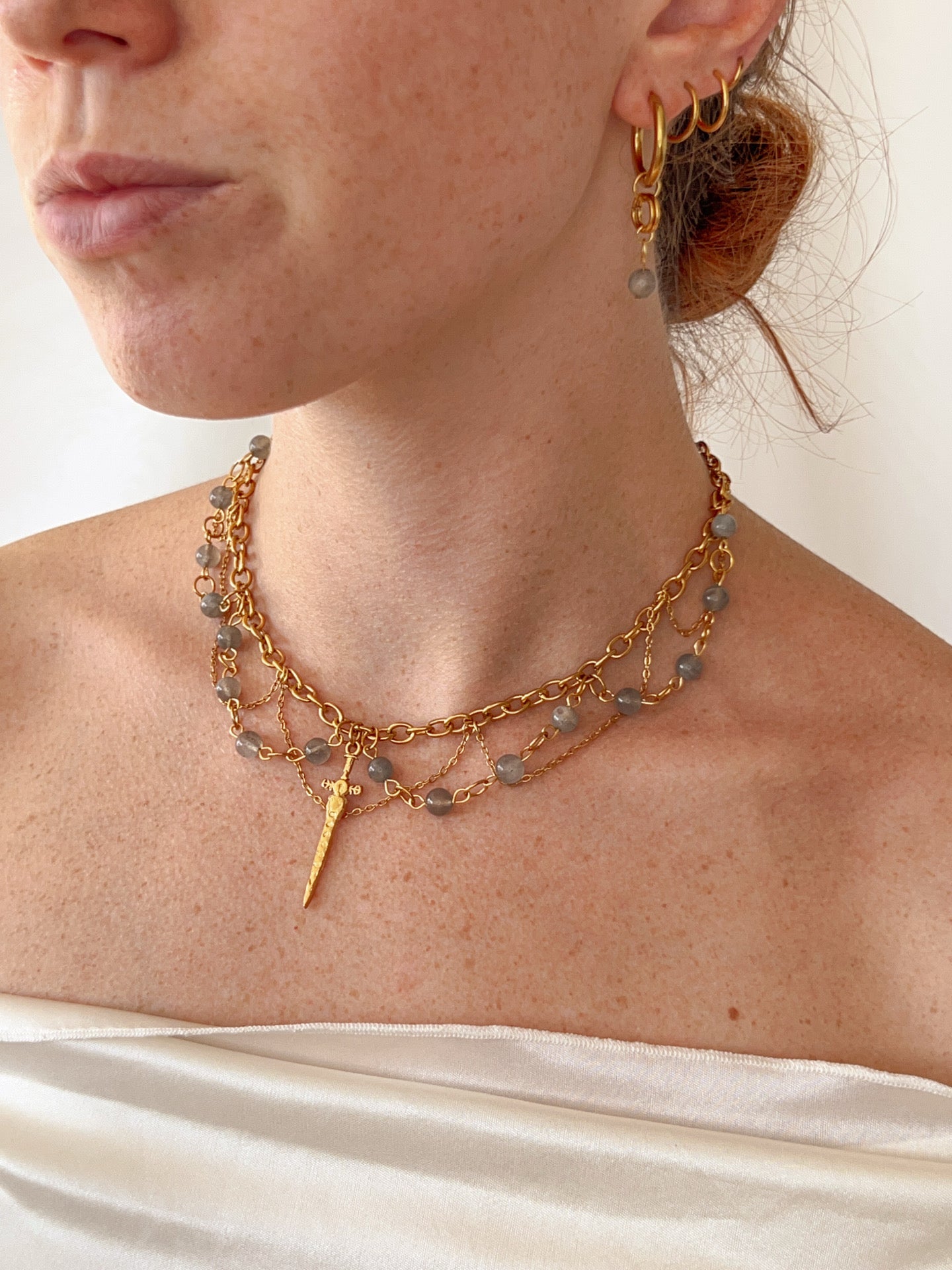 Boucles d’oreilles Aelys - Labradorite