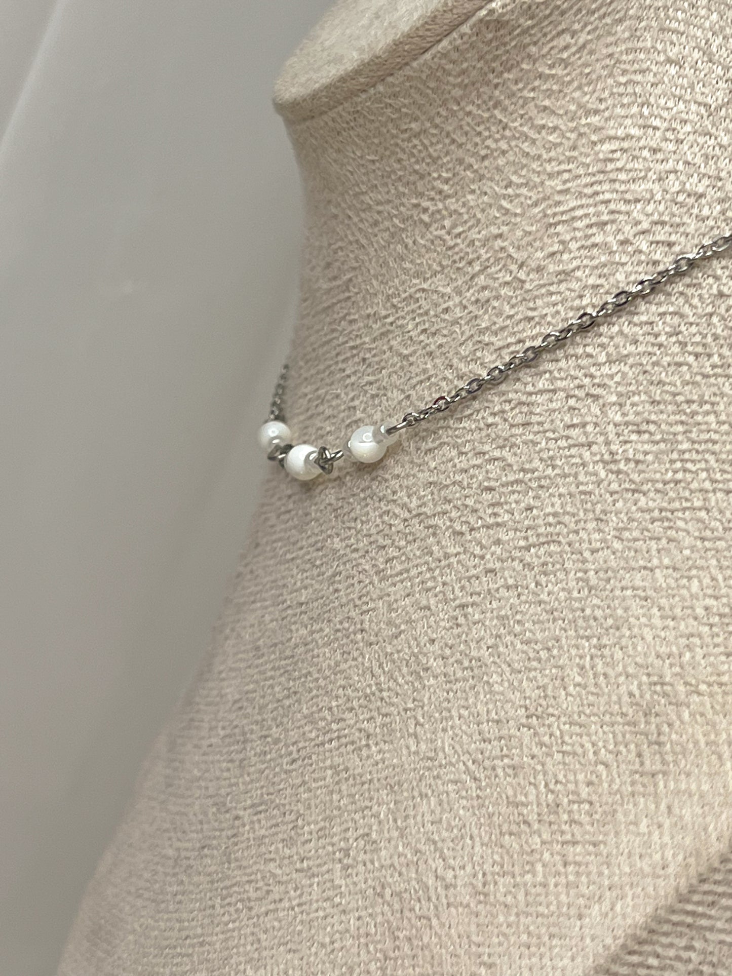 Collier Lya - Nacre argenté