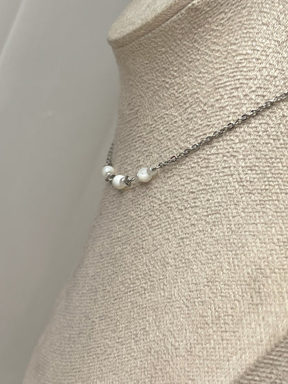 Collier Lya - Nacre argenté