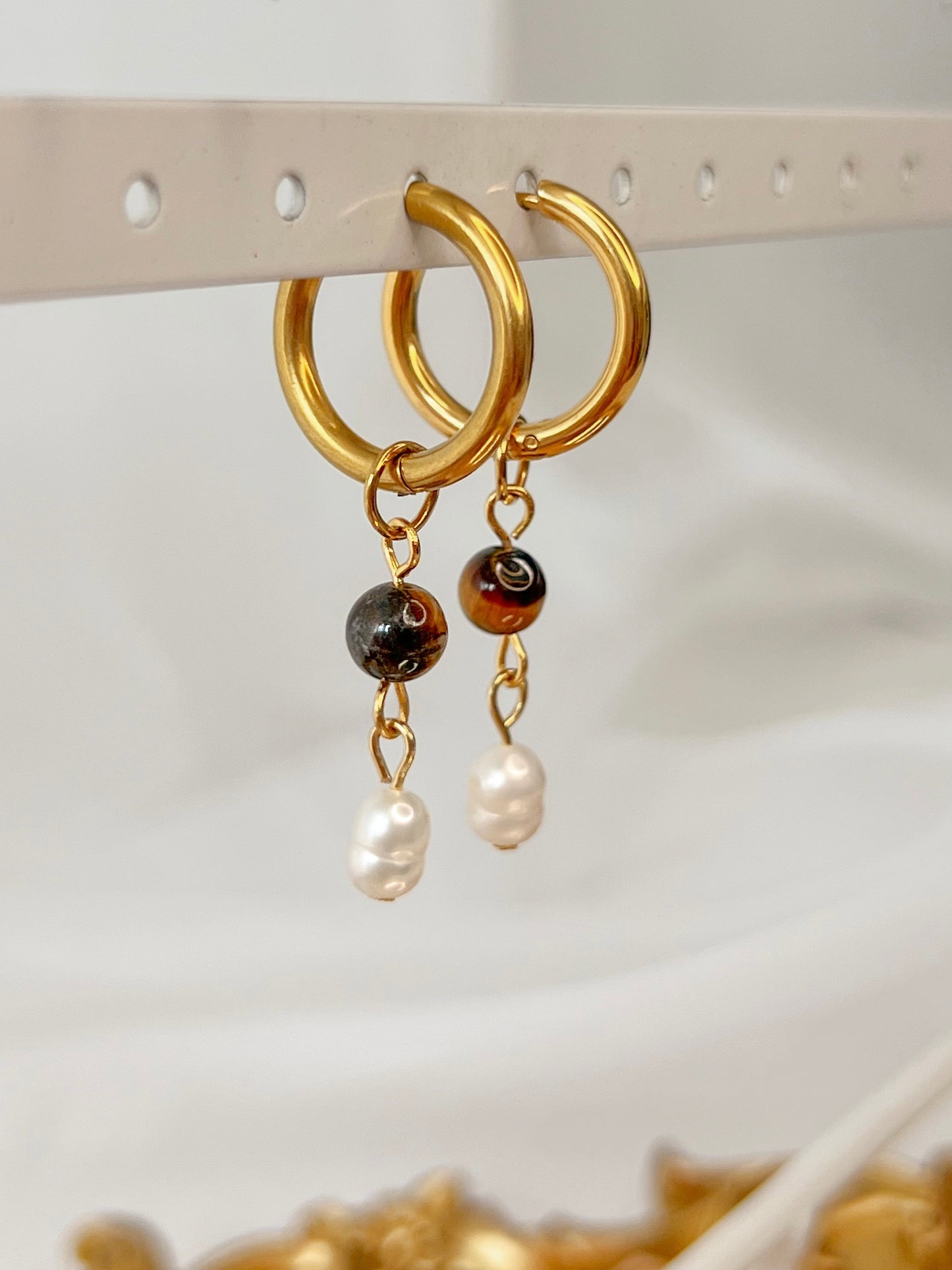 Boucles d’oreilles Aurora - Œil de tigre