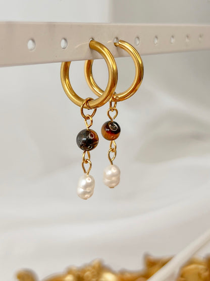 Boucles d’oreilles Aurora - Œil de tigre