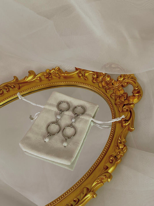Acier inoxydable,Argenté,Bijoux,Blanc,Boucles d’oreilles,Howlite,Interchangeable,Pendants,Personnalisable