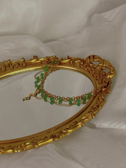 Acier inoxydable,Aventurine,Bijoux,Collier,Doré,Fantasy,Serpent,Vert