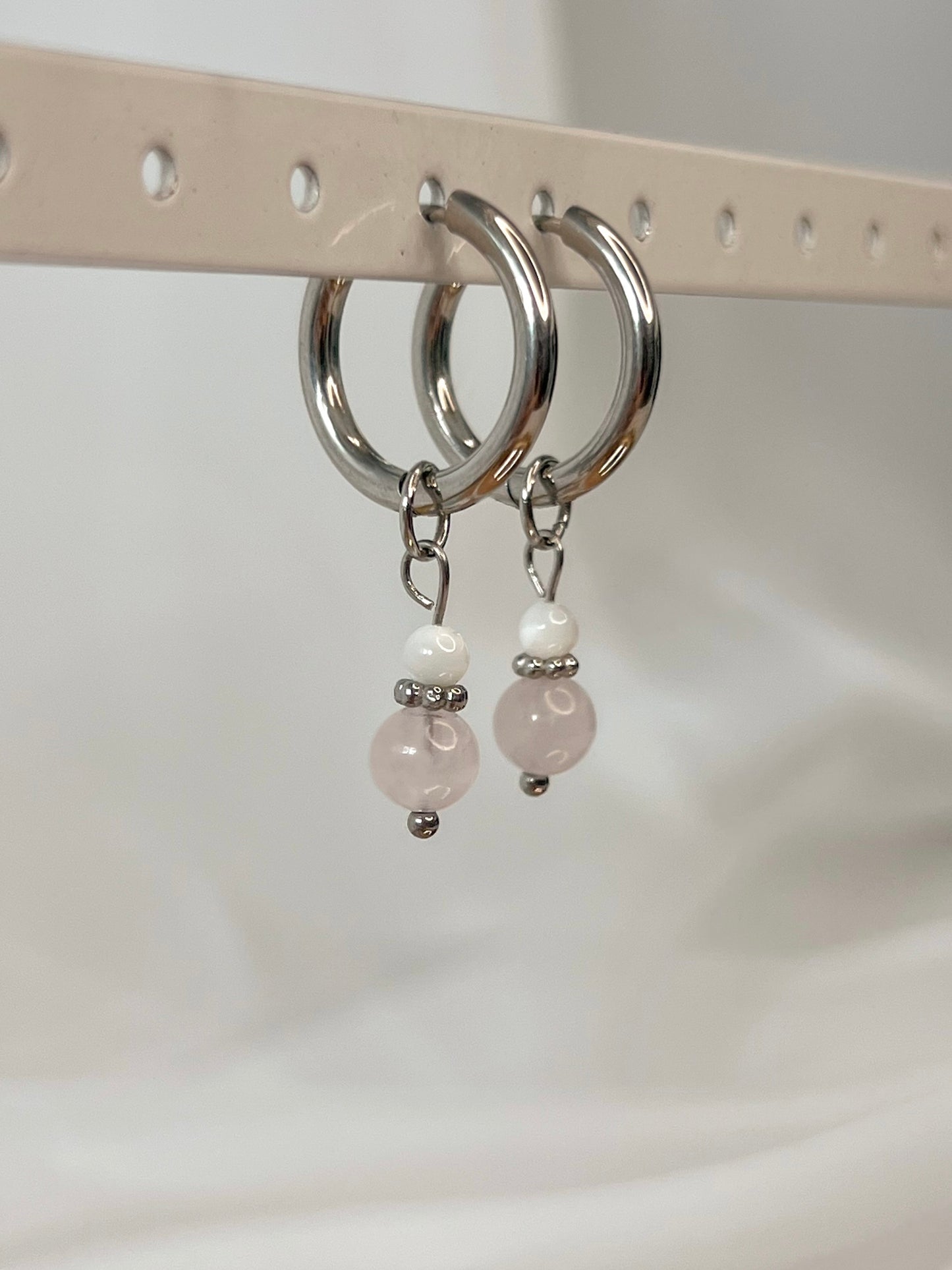 Boucles d’oreilles Selia - Quartz rose