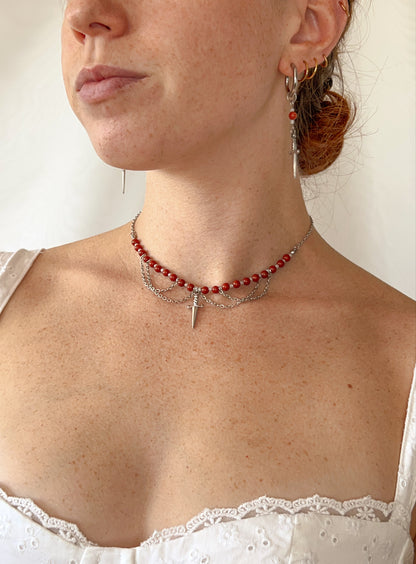 Boucles d’oreilles Ashra - Jaspe rouge