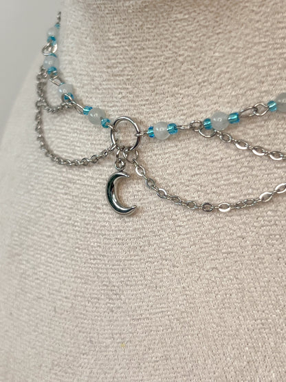 Collier Lunara - Aigue marine