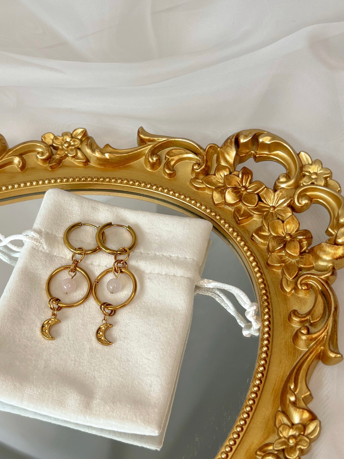 Boucles d’oreilles Astra - Quartz rose