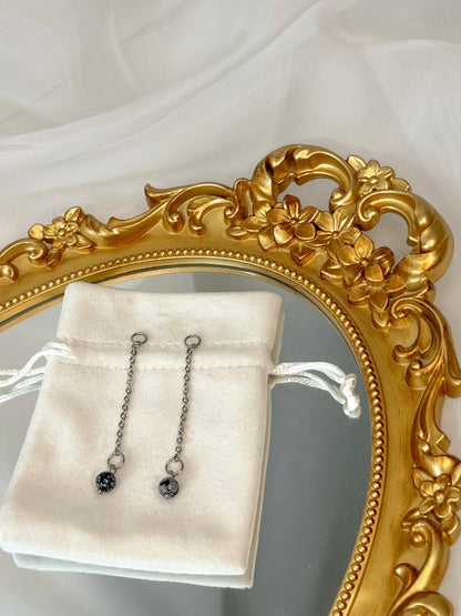 Boucles d’oreilles Avalone - Obsidienne neige