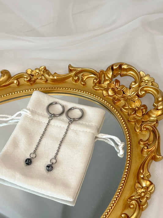 Boucles d’oreilles Avalone - Obsidienne neige