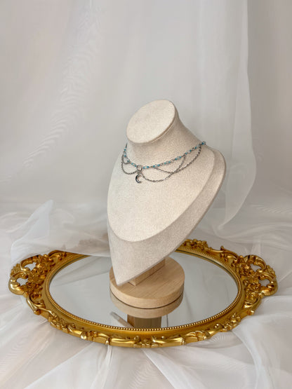 Collier Lunara - Aigue marine