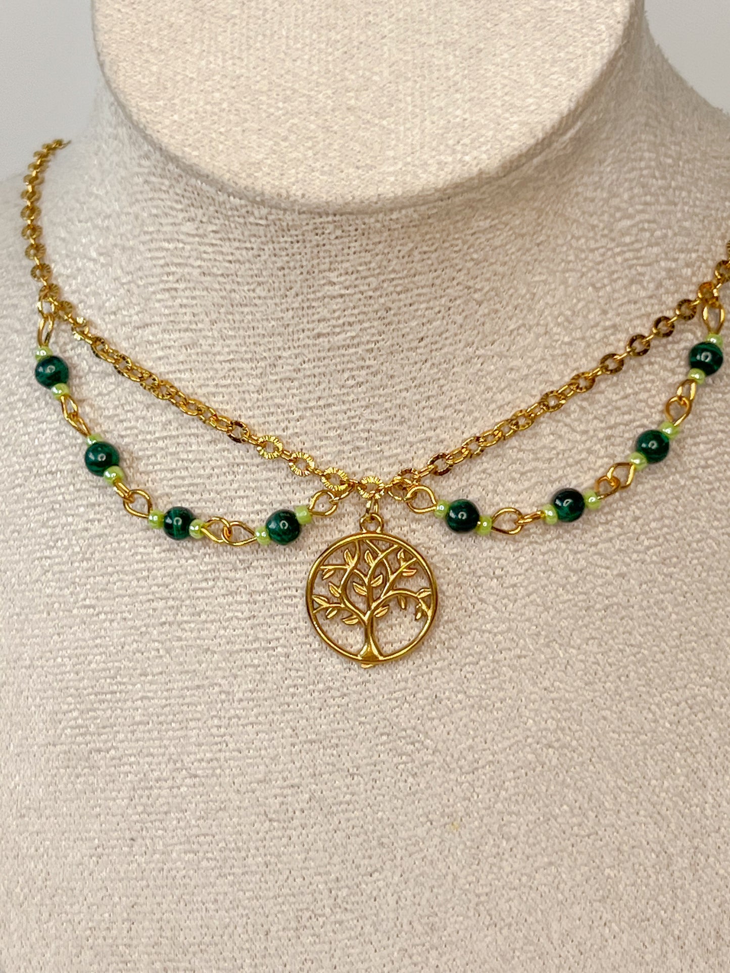 Collier Déméter - Malachite