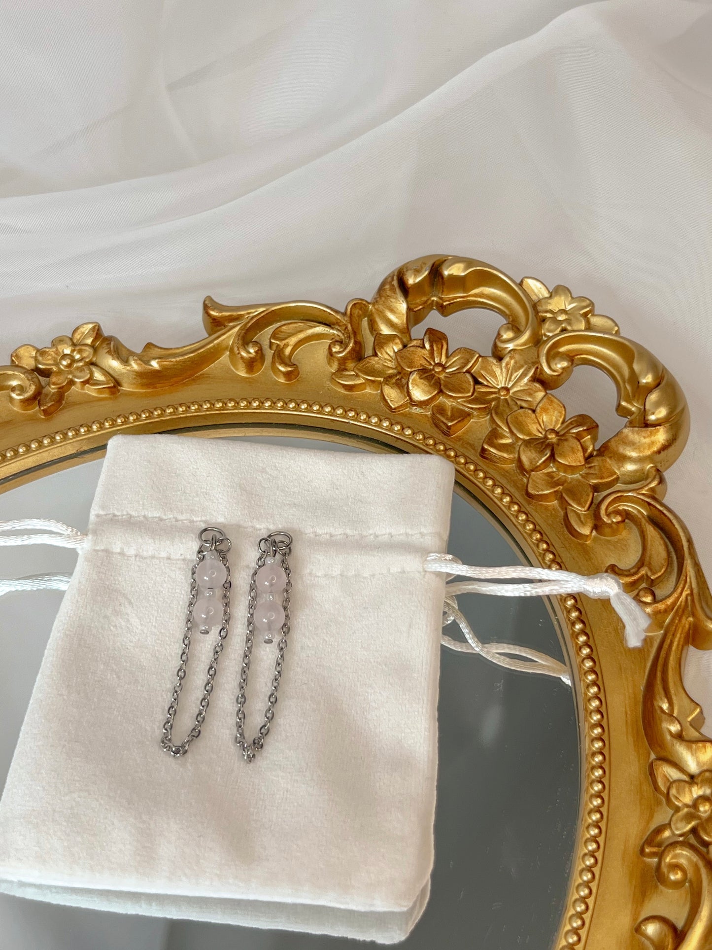 Boucles d’oreilles Syloria - Quartz rose