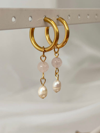 Boucles d’oreilles Aurora - Quartz rose