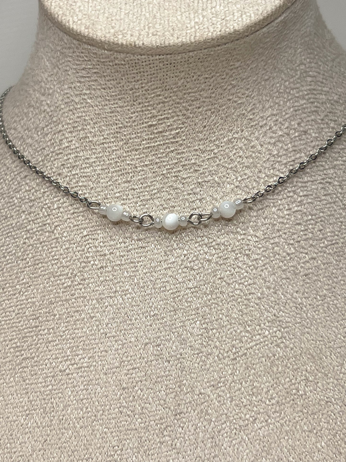 Collier Lya - Nacre argenté