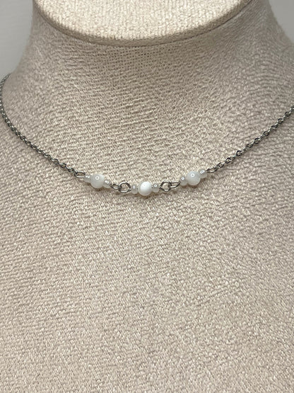 Collier Lya - Nacre argenté