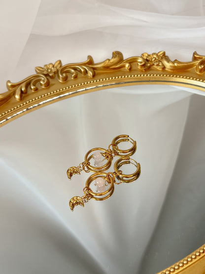 Boucles d’oreilles Astra - Quartz rose