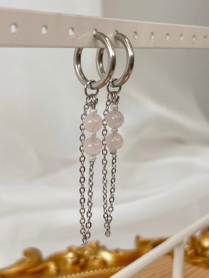 Boucles d’oreilles Syloria - Quartz rose