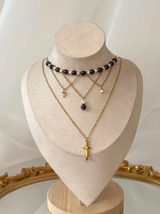 Collier Unique Morrigan - Grenat Almandin